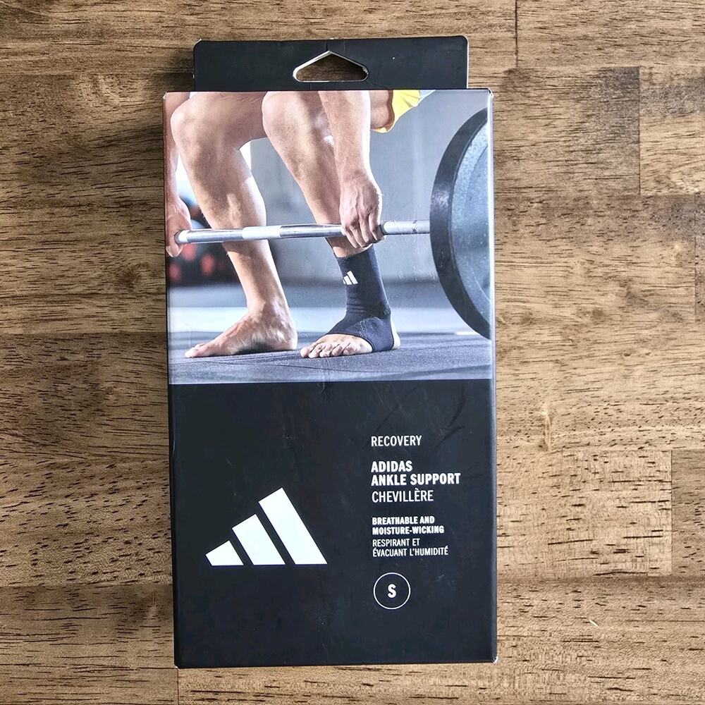 Adidas Recovery Ankle Support Brace Small Black Breathable Compression NIB